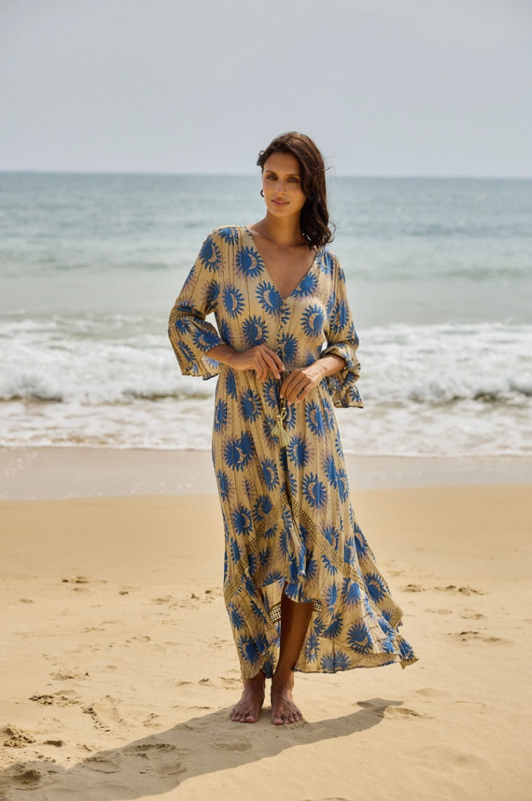 Duga  haljina s lunarnim printom