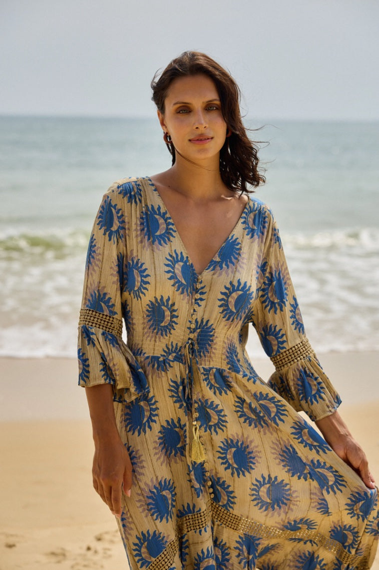 Duga  haljina s lunarnim printom