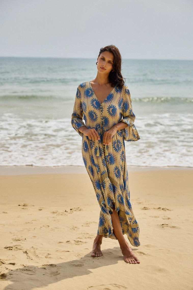 Duga  haljina s lunarnim printom